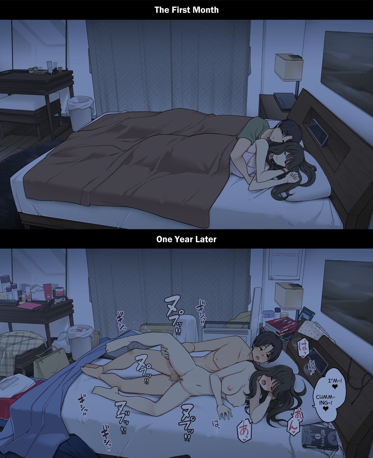 Dousei Seikatsu Ikkagetsume to Ichinen Ato, Asaokite kara Shuushin made no Hikaku - Page 23