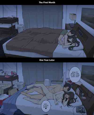 Dousei Seikatsu Ikkagetsume to Ichinen Ato, Asaokite kara Shuushin made no Hikaku - Page 25