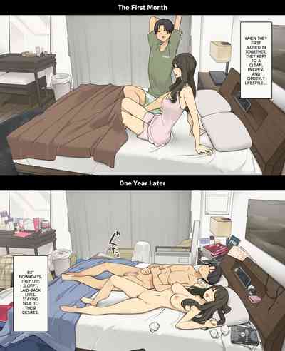 Dousei Seikatsu Ikkagetsume to Ichinen Ato, Asaokite kara Shuushin made no Hikaku - Page 28