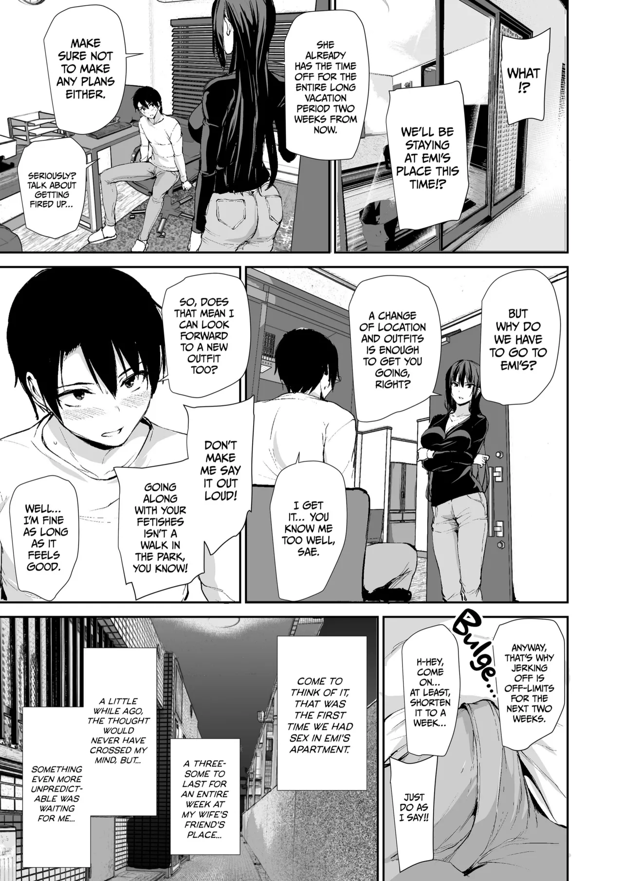 Kyonyuu Ga Futariinai To Bokkishinai Otto No Tame Ni Tomodachi O Tsuretekita Tsuma Chapter 1-3 - Page 146